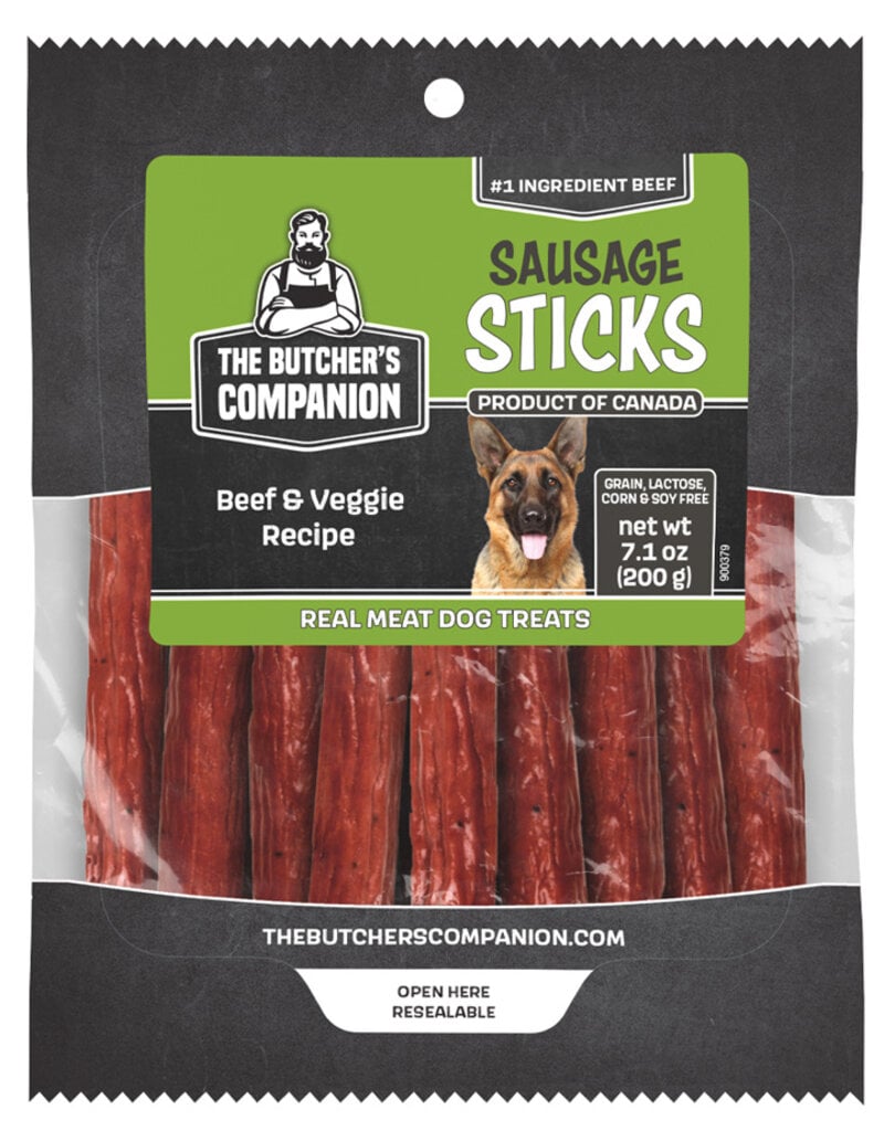 The Butchers Companion Butcher's Companion Sausage Sticks Beef and Veggie Dog Treat 5.3 Oz