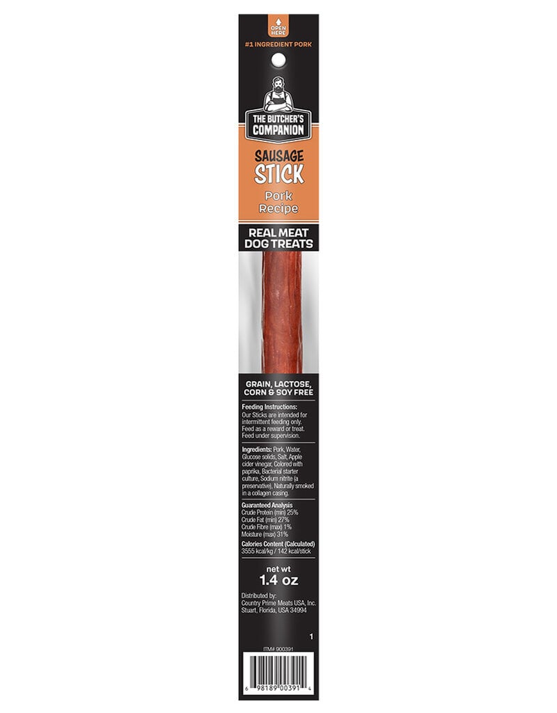 The Butchers Companion Butcher's Companion Long Sausage Stick Dog Treat Pork