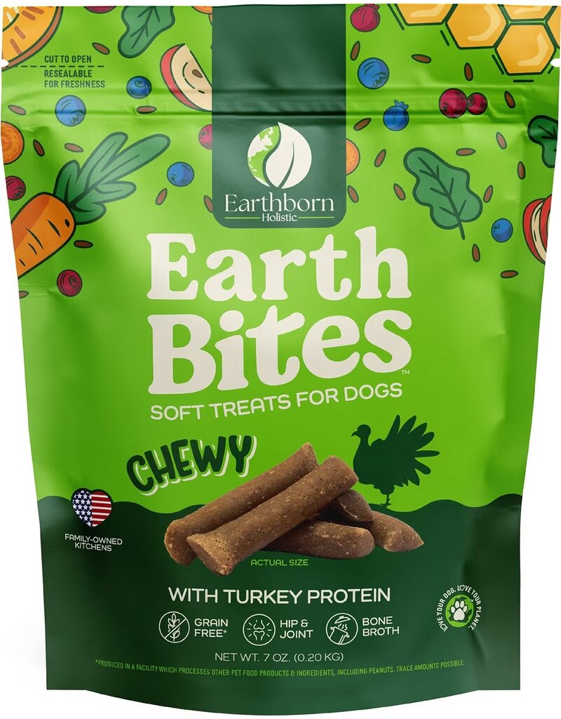 Earthborn Holistic Earthborn Earthbites Soft & Chewy Dog Treats Turkey 7 Oz