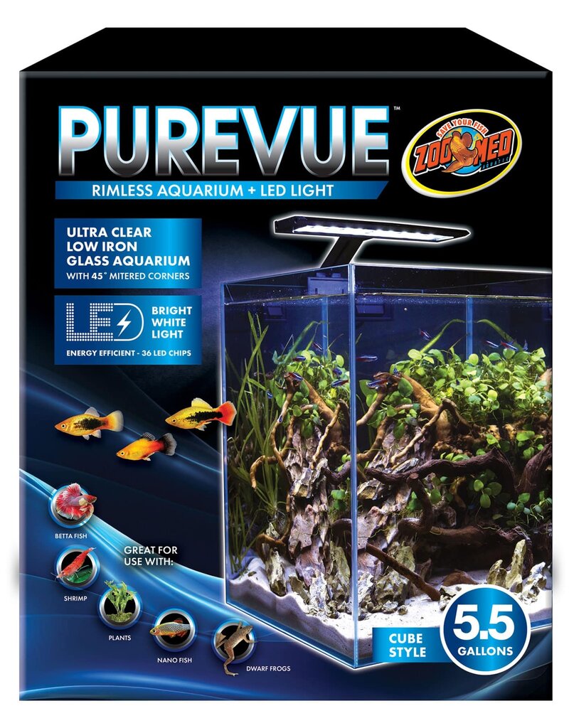 Zoo Med Zoo Med Purevue Rimless Aquarium & LED Light Kit