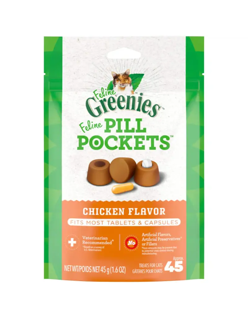 Greenies Greenies Pill Pockets Feline Chicken Flavor Cat Treats 45 count