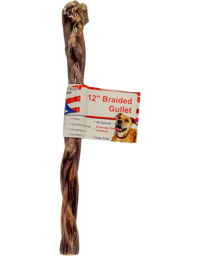 Best Buy Bones Nature's Own Braided Gullet Dog Chew 12 In