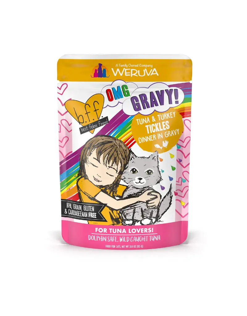 BFF BFF OMG Tickles Tuna & Turkey in Gravy Cat Food 3 Oz pouch