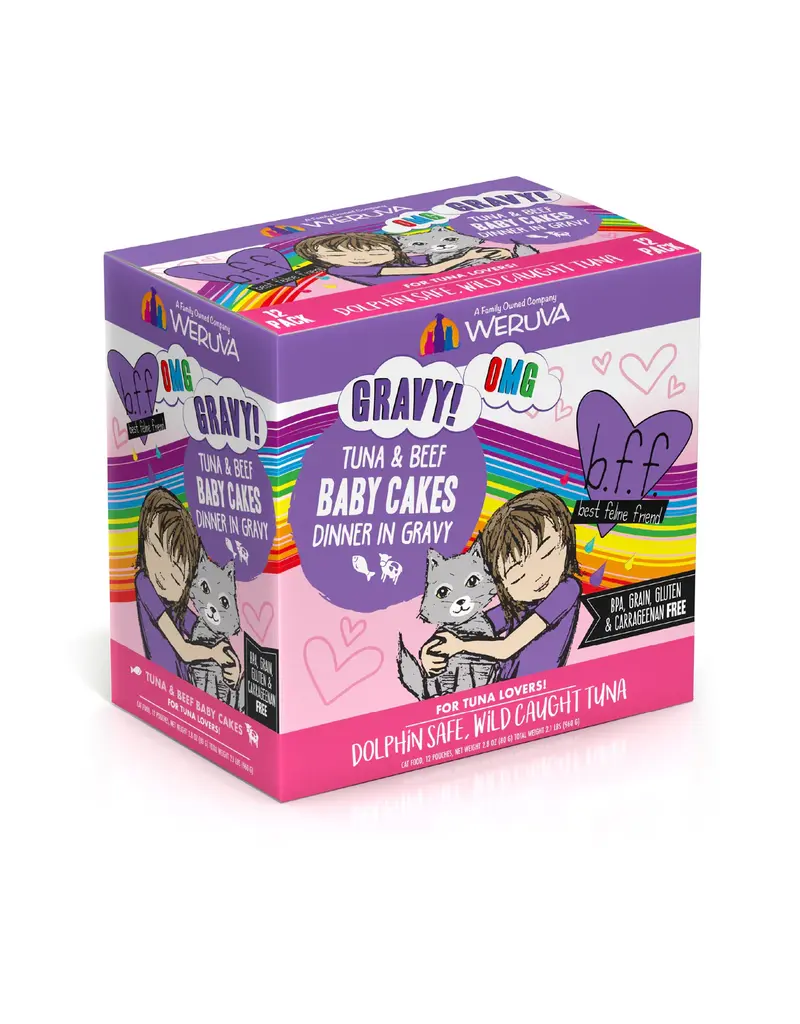 BFF BFF OMG Baby Cakes Tuna & Beef in Gravy Cat Food 3 Oz pouch