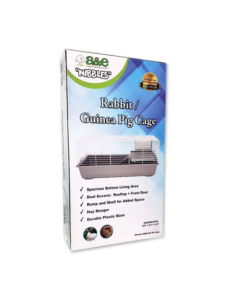 A&E Cage Company Rabbit Cage With Ramp and Platform 48 In