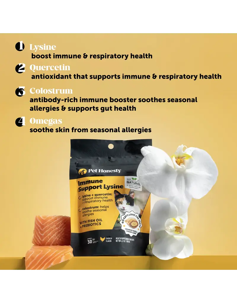 PET HONESTY LLC Pet Honesty Immune Support Lysine Cat Chew 3.7 Oz