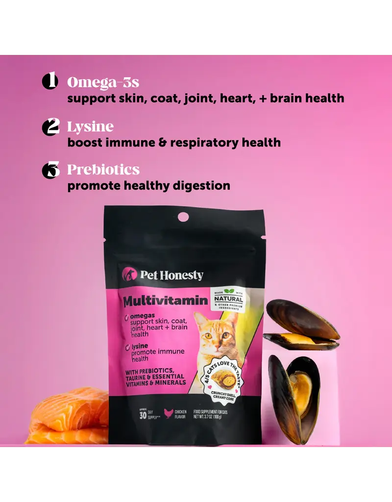 PET HONESTY LLC Pet Honesty Multivitamin Immune Health Cat Chew 3.7 Oz