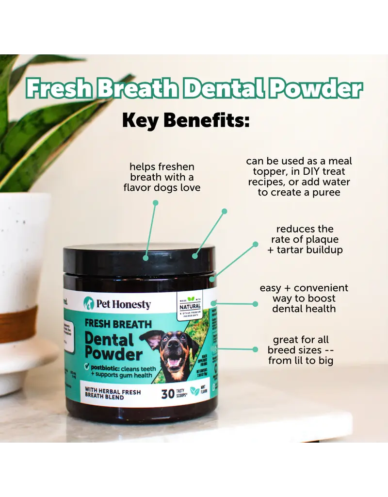 PET HONESTY LLC Pet Honesty Fresh Breath Dental Powder for Dogs 3.7 Oz