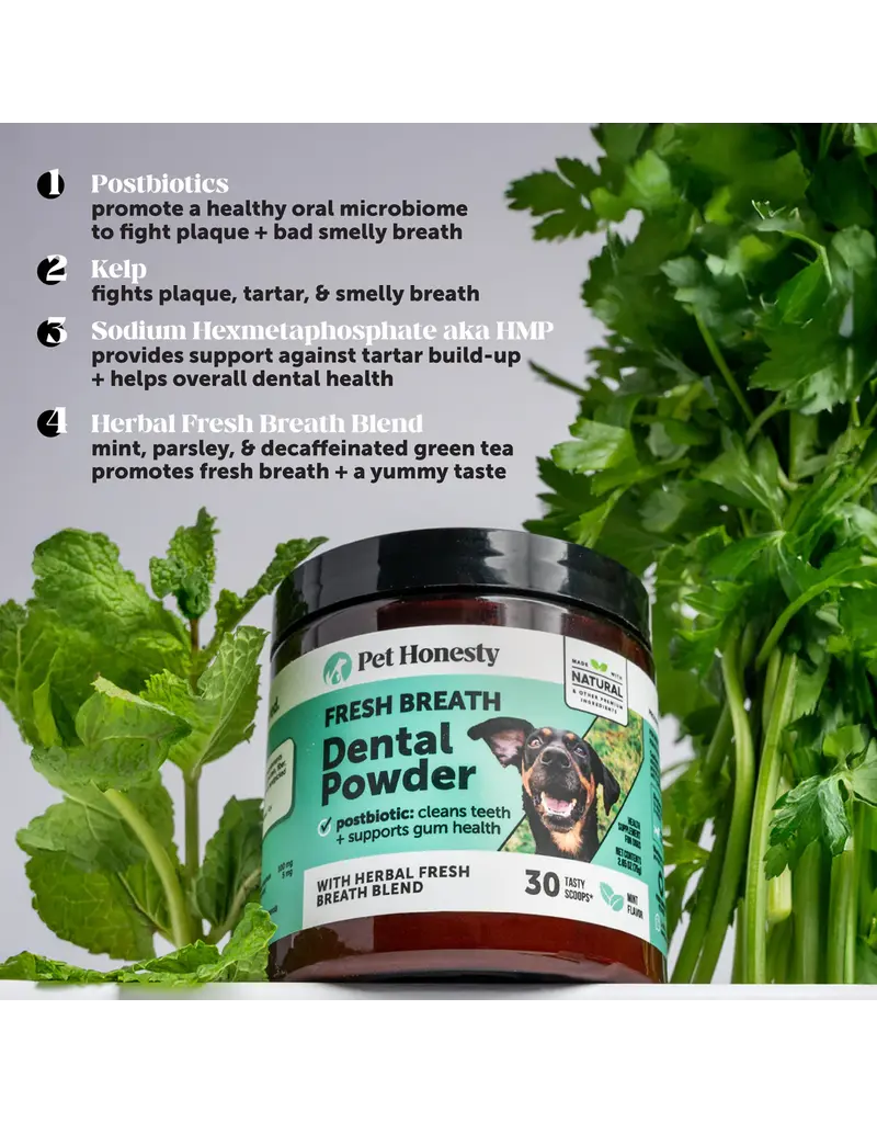 PET HONESTY LLC Pet Honesty Fresh Breath Dental Powder for Dogs 3.7 Oz