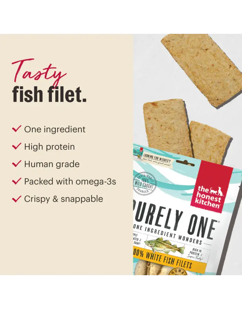 Honest Kitchen Honest Kitchen Purely One White Fish Filets Dog Treats 3 oz