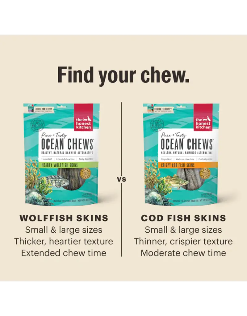 Honest Kitchen Honest Kitchen Ocean Chews Hearty Wolffish Skins