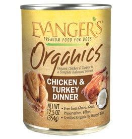 Evangers Evangers Organic Chicken & Turkey Dog Food 12.8 oz Can