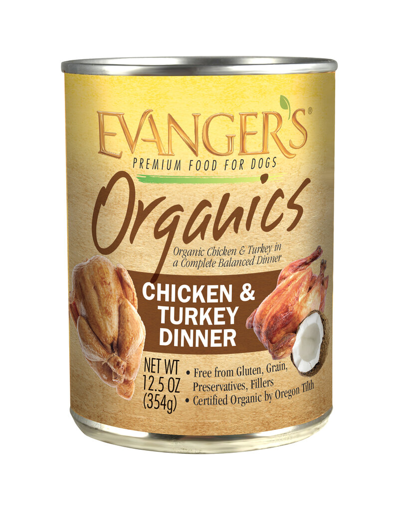 Evangers Evangers Organic Chicken & Turkey Dog Food 12.8 oz Can