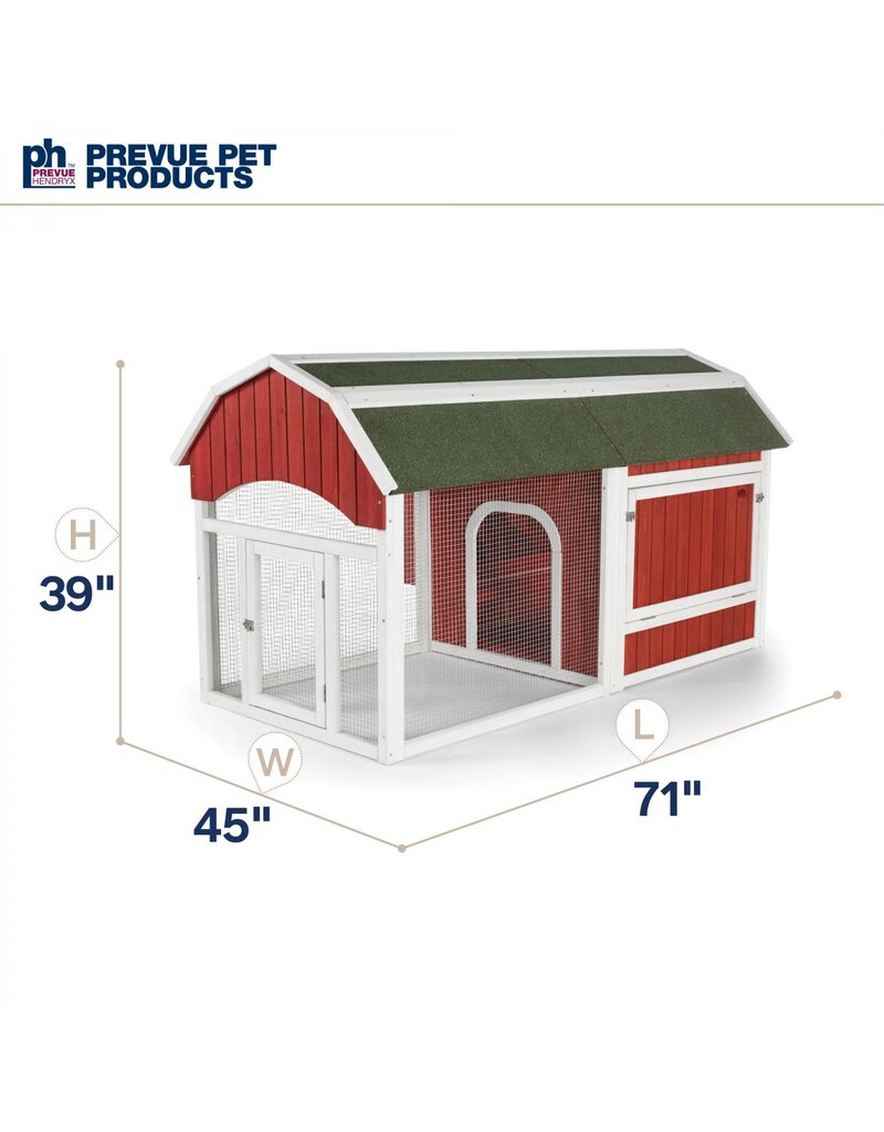 Prevue Pet Prevue Red Barn Chicken Coop 72x36x39 In