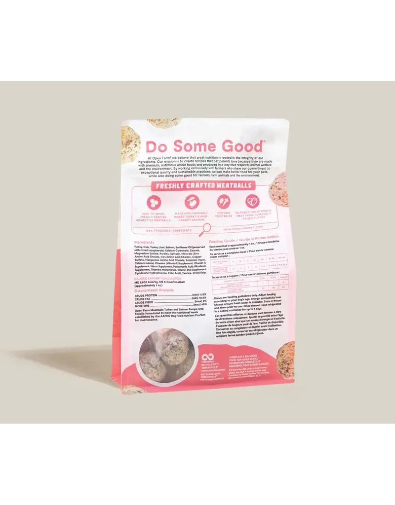 Open Farm Open Farm Meatballs Turkey & Salmon Frozen Dog Food 14 Oz