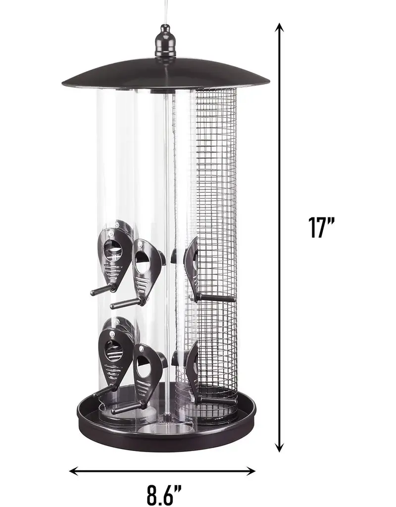 North States Industries Triple Tube Bird Feeder Black 3.5 Lb