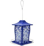 Nature's Way Paisley Sky Metal Gazebo Bird Feeder Blue 3.7 Qt