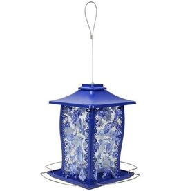 Nature's Way Paisley Sky Metal Gazebo Bird Feeder Blue 3.7 Qt