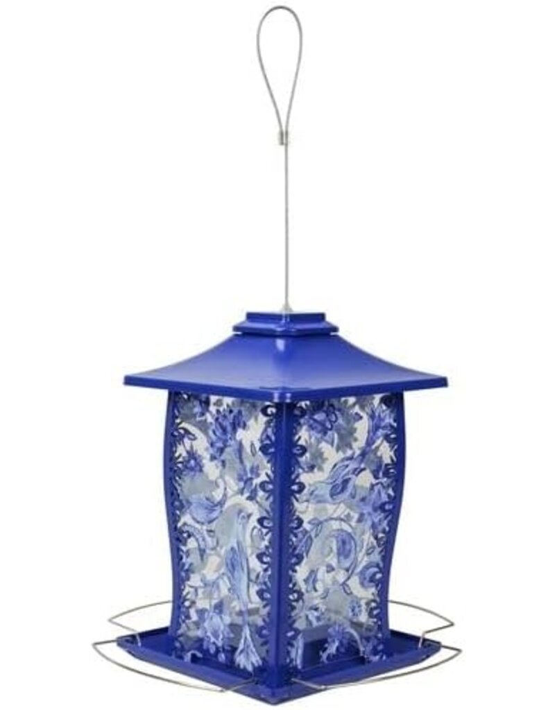 Nature's Way Paisley Sky Metal Gazebo Bird Feeder Blue 3.7 Qt