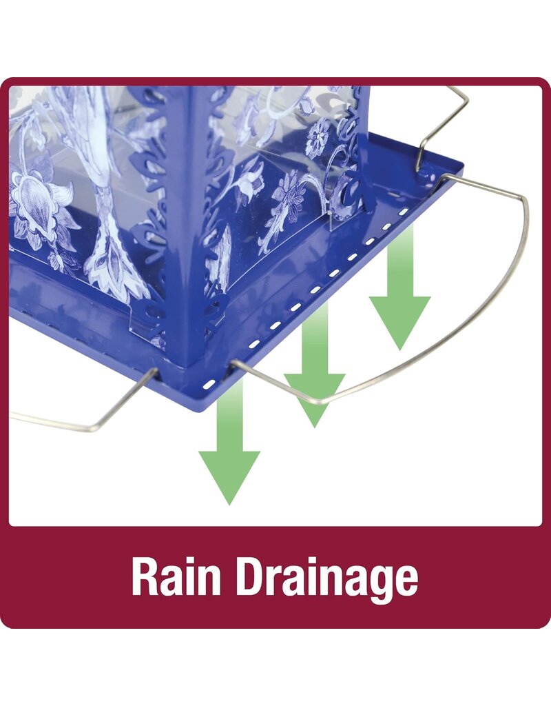 Nature's Way Paisley Sky Metal Gazebo Bird Feeder Blue 3.7 Qt