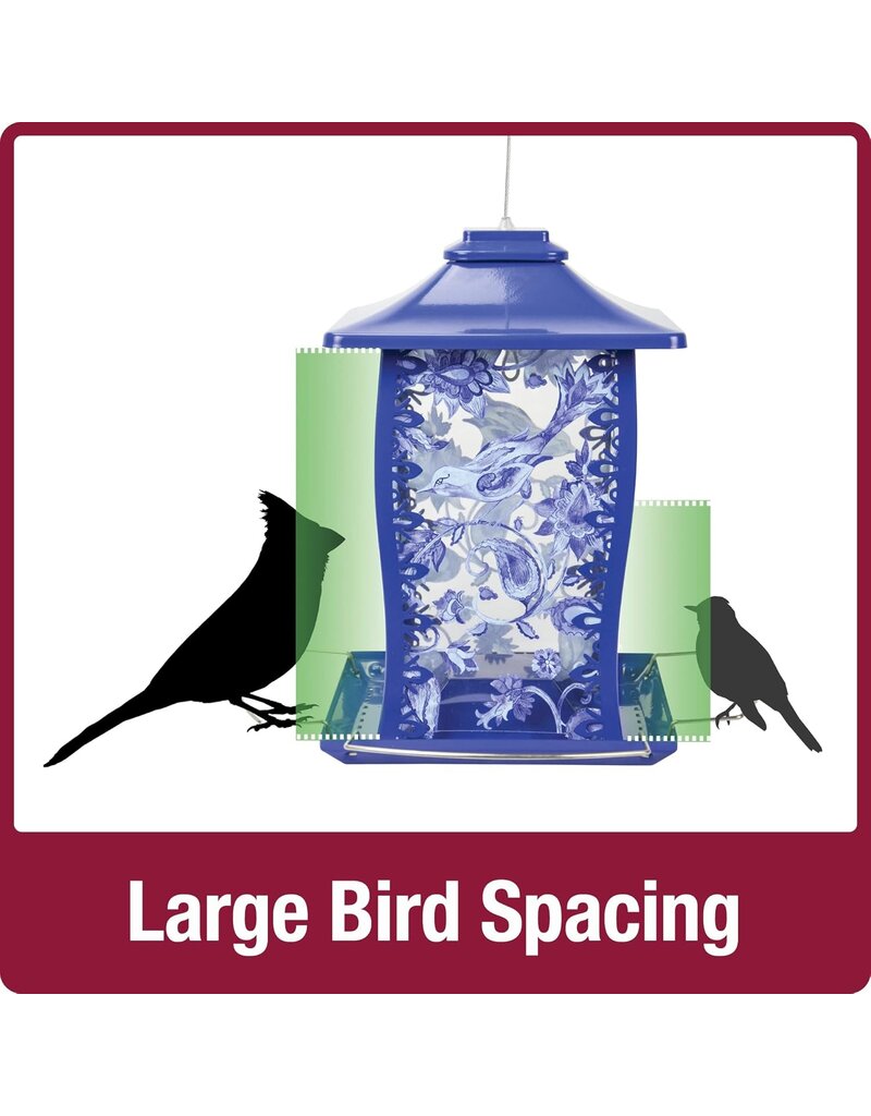 Nature's Way Paisley Sky Metal Gazebo Bird Feeder Blue 3.7 Qt