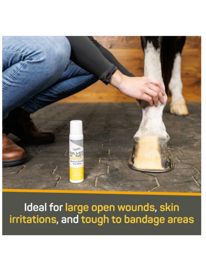 WF Young Silver Honey  Horse Max Strength Dry Spray Rapid Wound Repair 100 ml