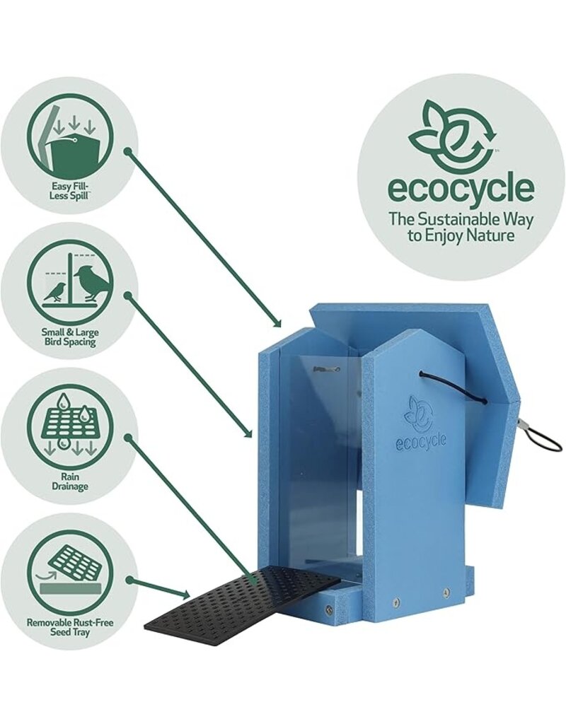 Nature's Way Ecocycle Tasty Tidbit Bird Feeder Blue 1 Qt