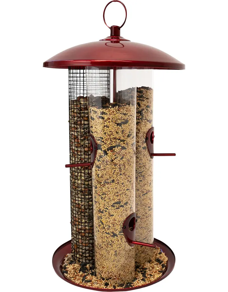 Nature's Way Triple Tube Bird Feeder Red 8 Lb