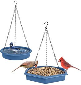 Nature's Way Ecocycle Combo Cafe 2-in-1 Bird Feeder & Bird Bath Blue