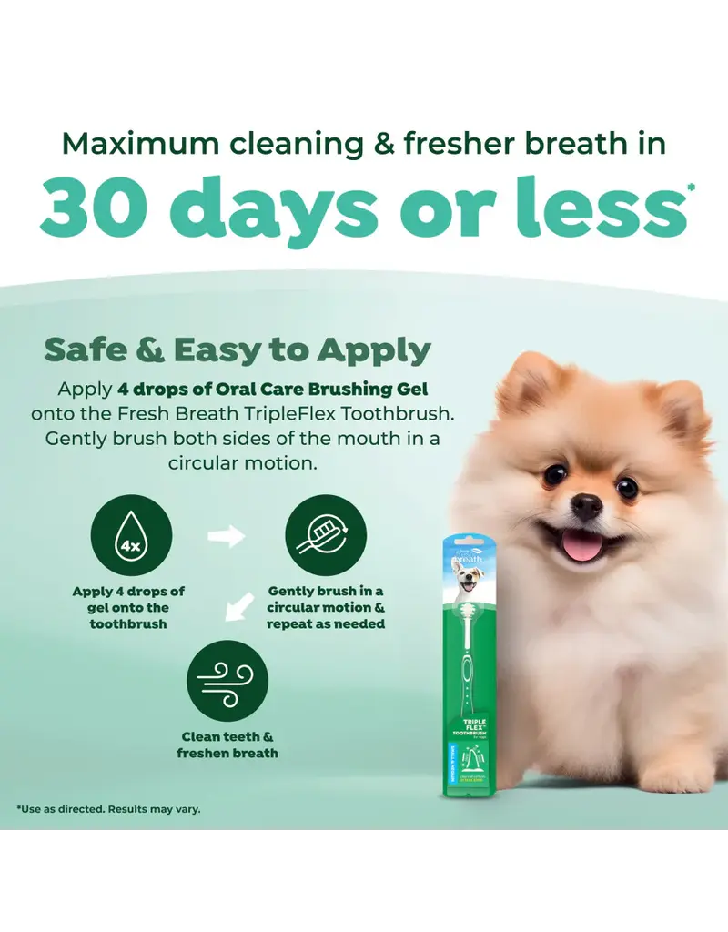 Tropiclean Tropiclean Fresh Breath Triple Flex Toothbrush for Dogs Small