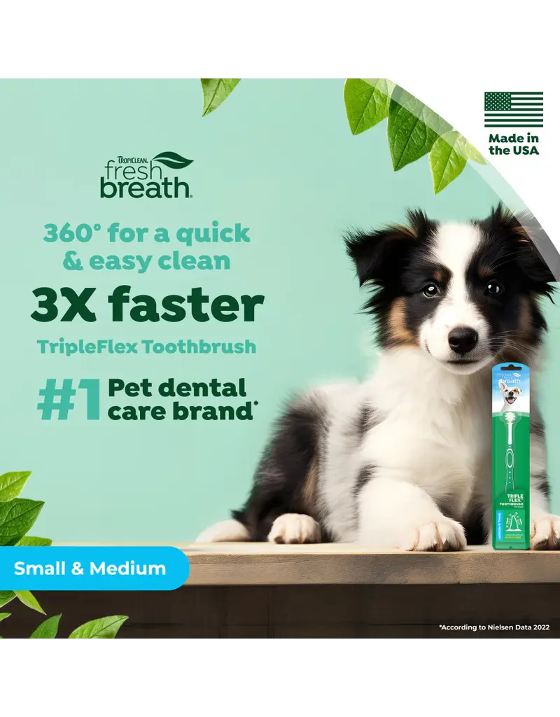 Tropiclean Tropiclean Fresh Breath Triple Flex Toothbrush for Dogs Small