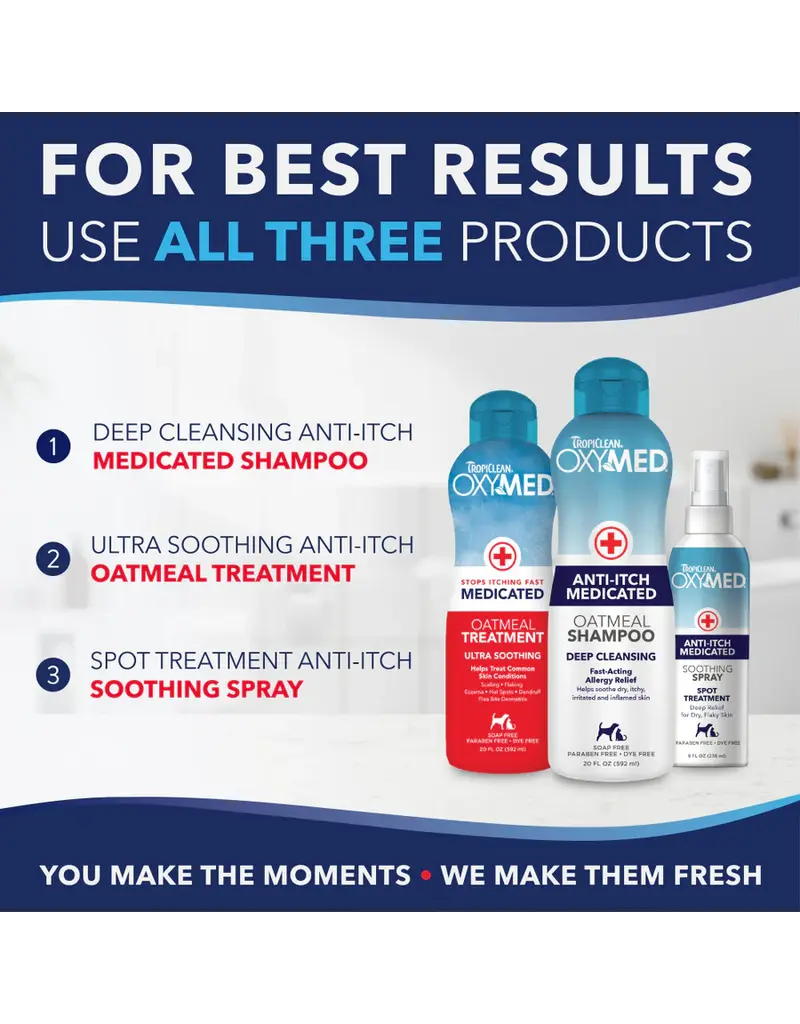 Tropiclean Tropiclean OxyMed Medicated Anti-Itch Treatment Rinse for Pets 20 Oz