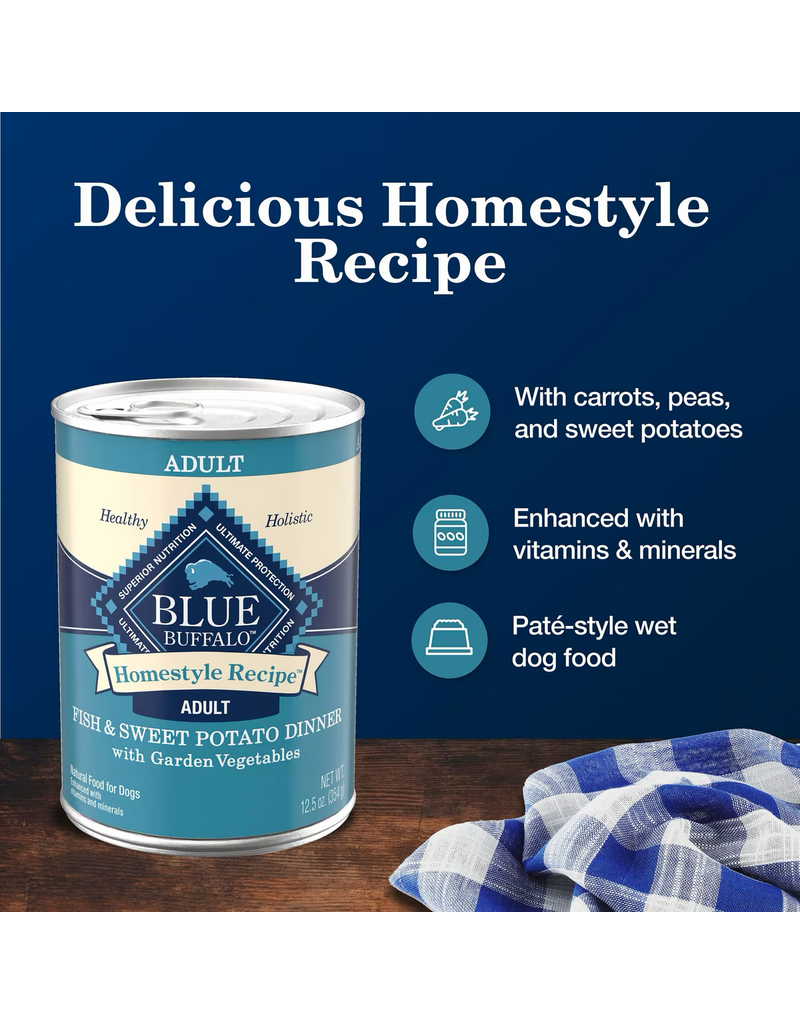 Blue Buffalo Blue Buffalo Homestyle Recipe Fish & Sweet Potato Canned Dog Food 12.5 oz   can