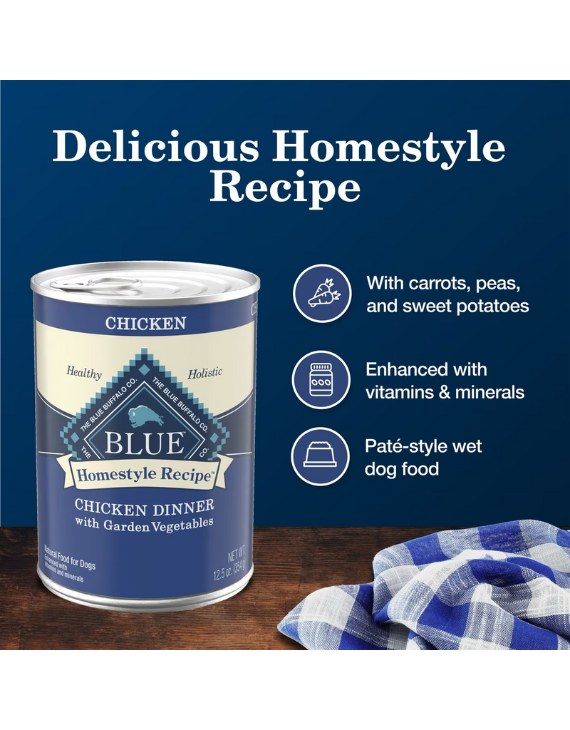 Blue Buffalo Blue Buffalo Homestyle Recipe Chicken Dinner Canned Dog Food 12.5 oz   can