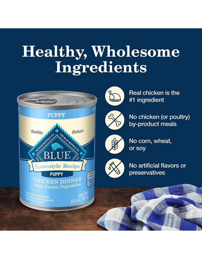 Blue Buffalo Blue Buffalo Homestyle Recipe Puppy Chicken Dinner Canned Dog Food 12.5 oz   can