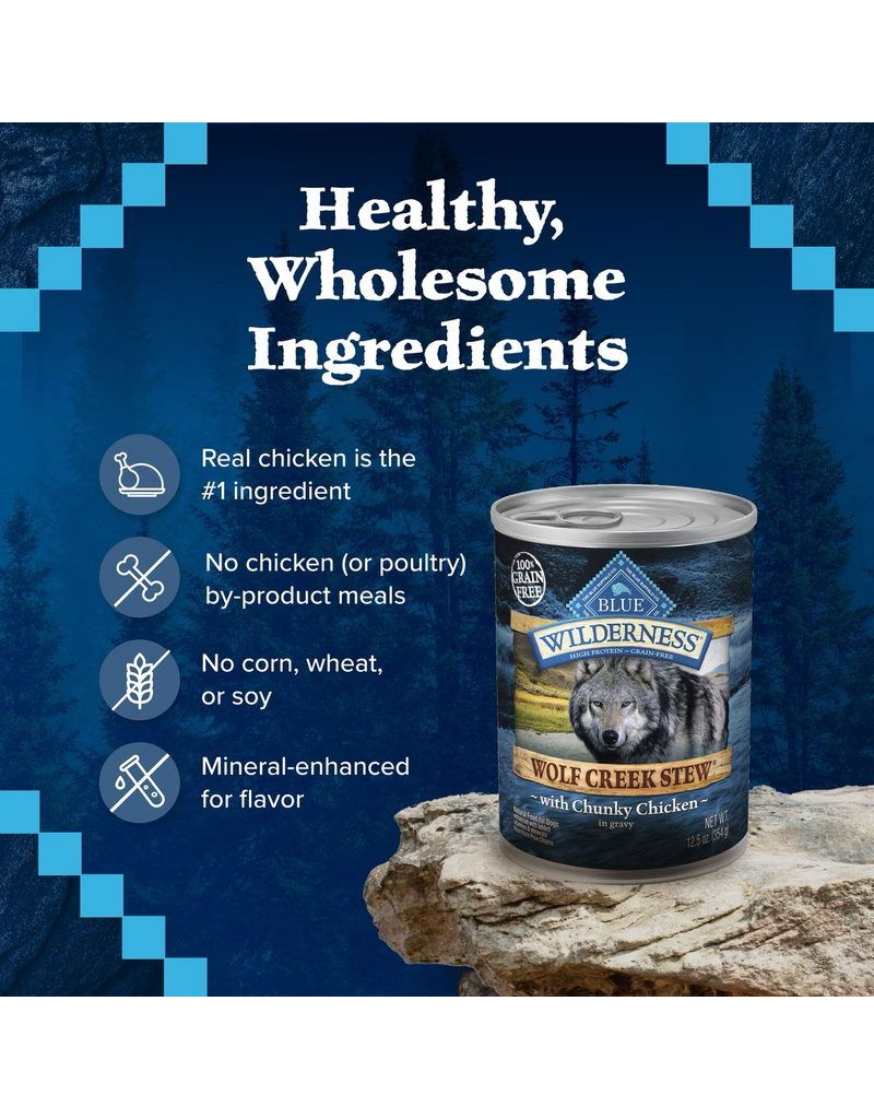 Blue Buffalo Blue Buffalo Wilderness Wolf Creek Stew Chunky Chicken Stew Canned Dog 12.5 oz   can