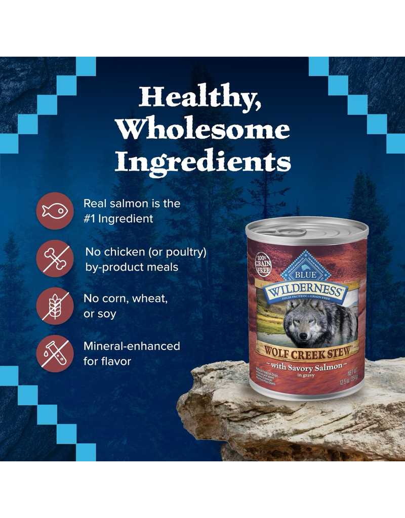 Blue Buffalo Blue Buffalo Wilderness Wolf Creek Stew Savory Salmon Canned Dog 12.5 oz   can