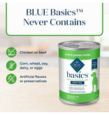 Blue Buffalo Blue Buffalo Basics LID Grain Free Dog Food Lamb 12.5 Oz can