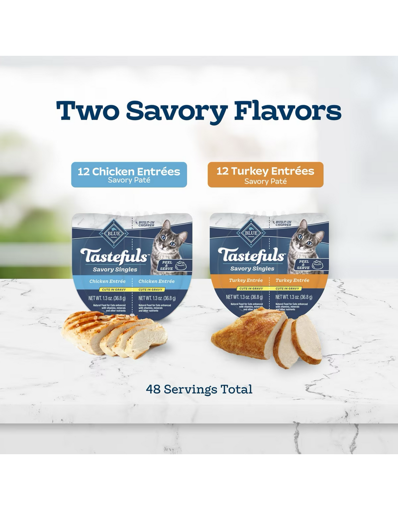 Blue Buffalo Blue Buffalo Tastefuls Savory Singles Chicken & Turkey Cat Food Variety Pack 2.6 Oz trays