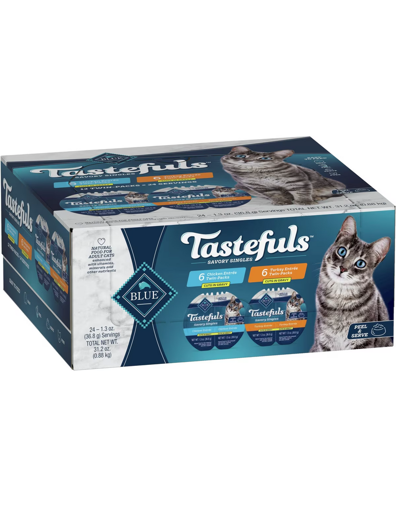 Blue Buffalo Blue Buffalo Tastefuls Savory Singles Chicken & Turkey Cat Food Variety Pack 2.6 Oz trays