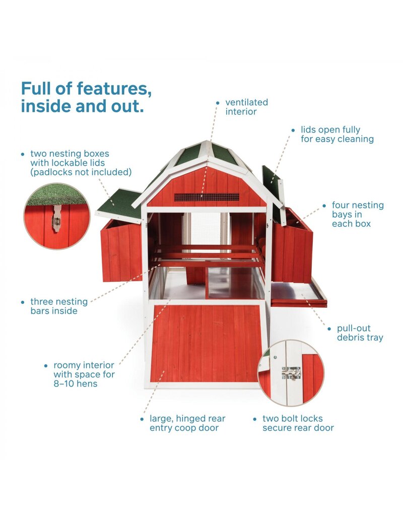 Prevue Pet Prevue Pet Deluxe Double Nest Chicken Coop 90.5x54x51.5