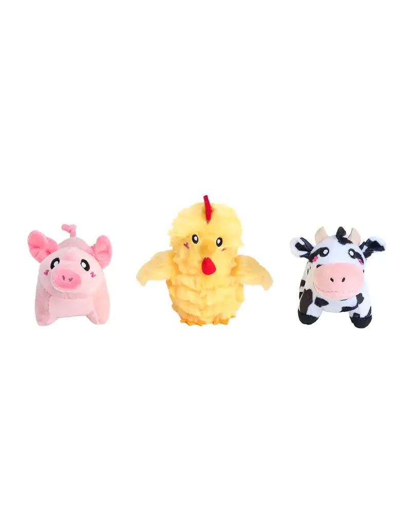 Zippy Paws ZippyPaws Miniz Barnyard Friends Dog Toy Sm-3 Pk