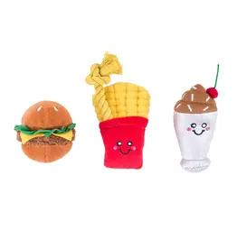 Zippy Paws ZippyPaws Miniz Fast Food Dog Toy Sm-3 Pk