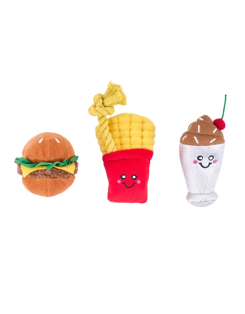 Zippy Paws ZippyPaws Miniz Fast Food Dog Toy Sm-3 Pk