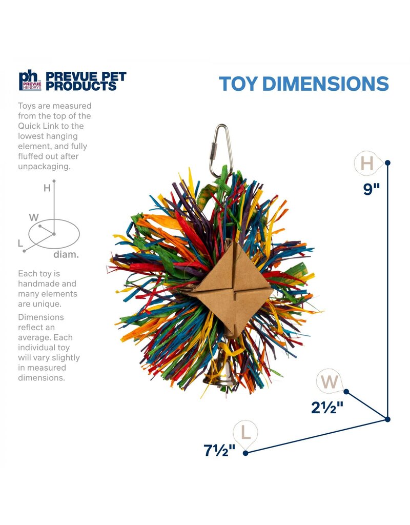 Prevue Pet Raffia Rainbow Bird Toy