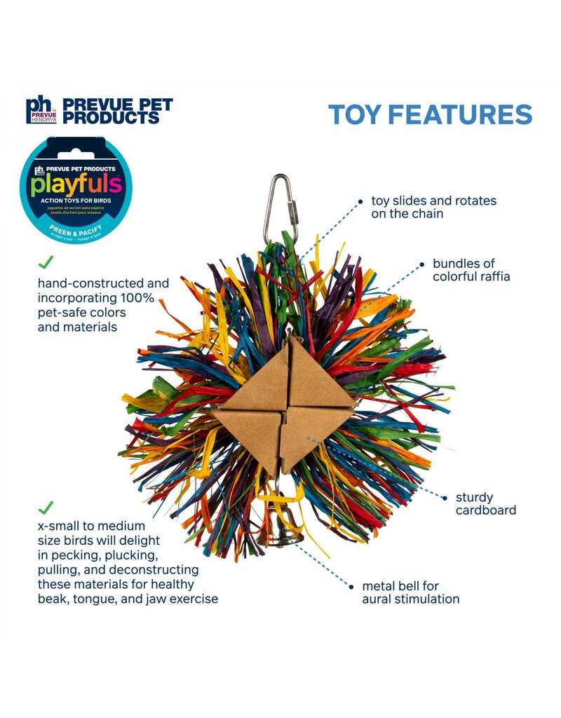 Prevue Pet Raffia Rainbow Bird Toy