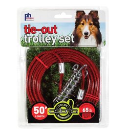 Prevue Pet Prevue Tie Out Cable Trolley Set For Dogs To 65 Lb 50 Ft