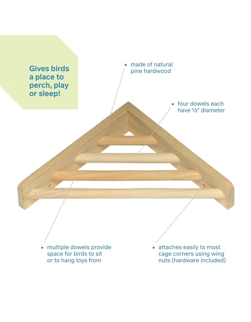 Prevue Pet Wood Corner Shelf for Bird Cage
