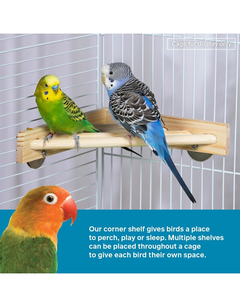 Prevue Pet Wood Corner Shelf for Bird Cage