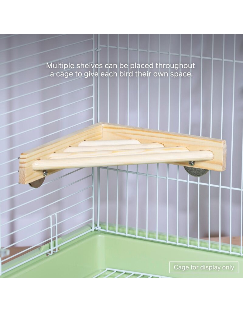 Prevue Pet Wood Corner Shelf for Bird Cage